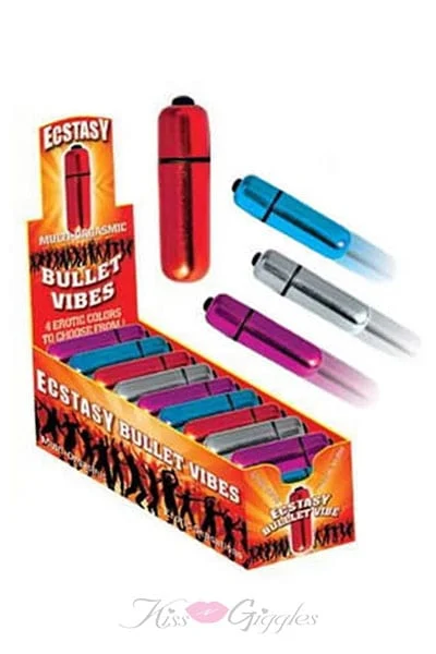 Ecstasy Bullet Vibes Assorted Colors - 36 Count With Display