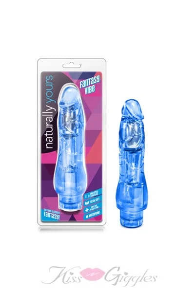 Fantasy Vibe Realistic 9 inch Waterproof Vibrator - Blue