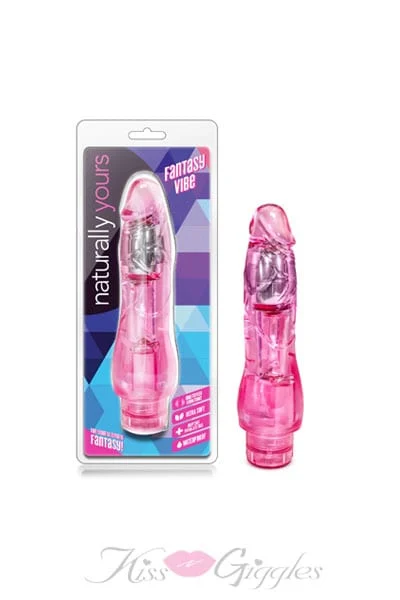 Fantasy Vibe Realistic 9 inch Waterproof Vibrator- Pink