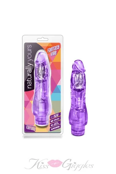 Fantasy Vibe Realistic 9 inch Waterproof Vibrator- Purple