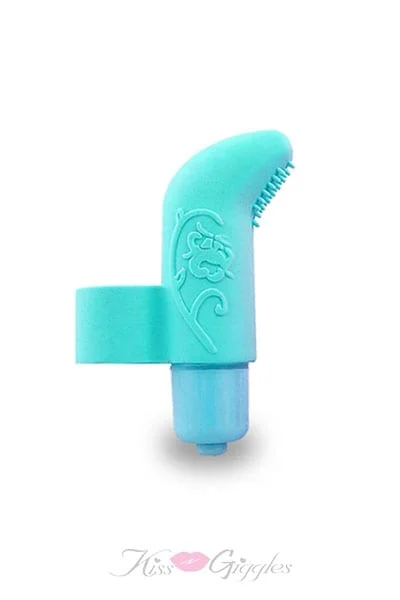 Waterproof Soft Ticklers Finger Clitoral Vibrator - Blue