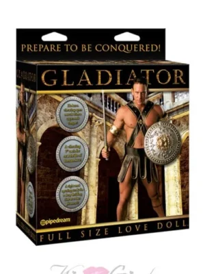 Gladiator love doll with vibrating 7 inch realistic cock vibrator