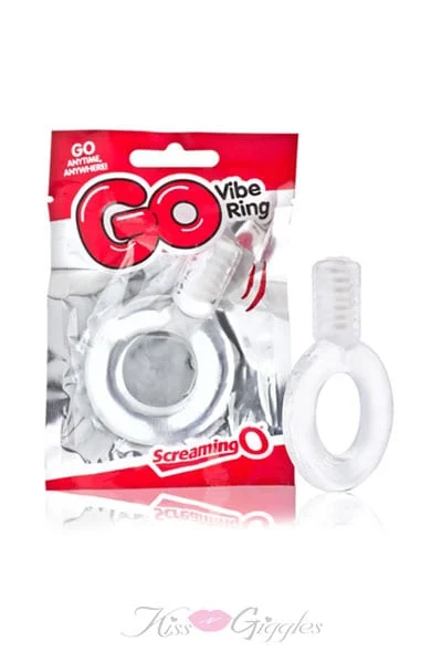 Go Vibrating Cock Ring for Harder Erections and Orgasms - Clear