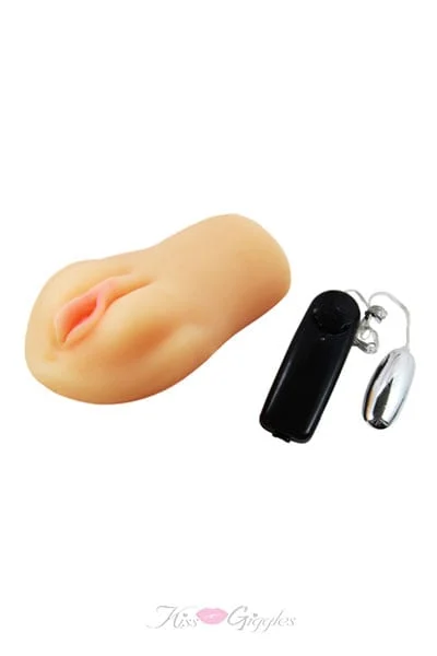 Realistic Pussy Masturbation Sleeve with Vibrating Bullet - Honey Pot