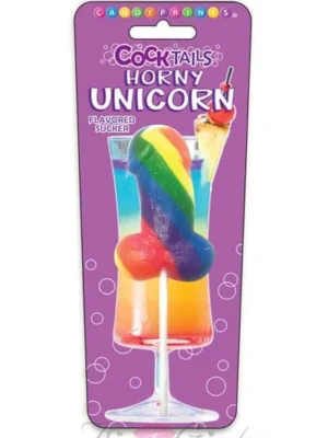 Tutti Frutti Penis Lolly Pop Horny Unicorn Cocktail Sucker