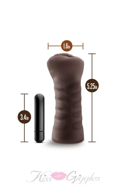 Masturbator Sleeve With Vibrating Bullet - Alexis - Chocolate