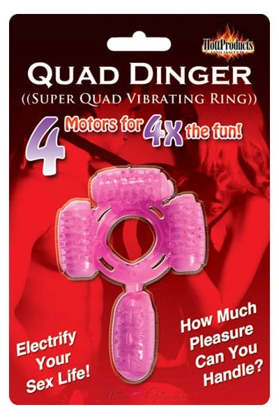 Humm Dinger Super Quad Vibrating Ring - Magenta