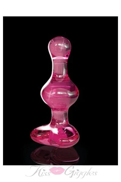 Hand-Blown Glass Massager Anal Dildos Icicles #75 - Pink Glass