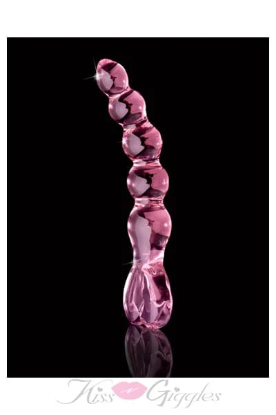 Pink Beads Glass Dildo G-Spot & P-Spot stimulator - Icicles No 43