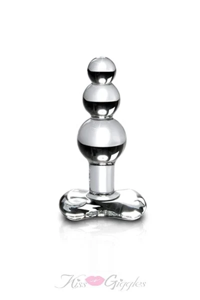 Luxurious Glass Butt Plug with Graduated Bulbs - Icicles No 47