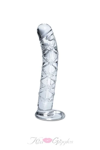 Luxury Glass Ribbed Shaft Clear Dildo - Icicles No 60