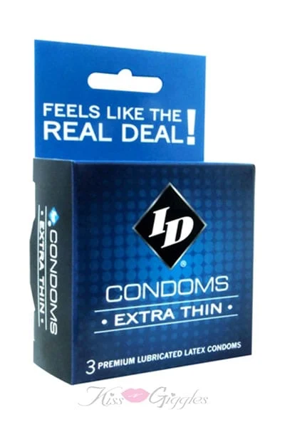 ID Extra Thin Bareback Condoms Feels Like Bareback - 3 Pack