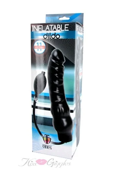 Inflatable 11-inch Super Dong - Black