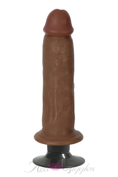 7 inch vibrating dong with suction cup waterproof- latte