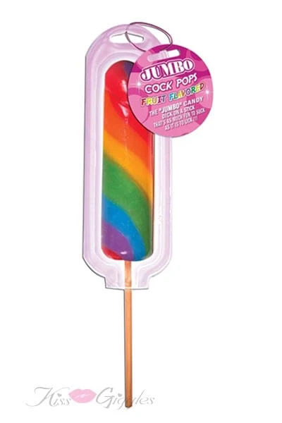 Rainbow Jumbo Cock Pops Adult Naughty Candy