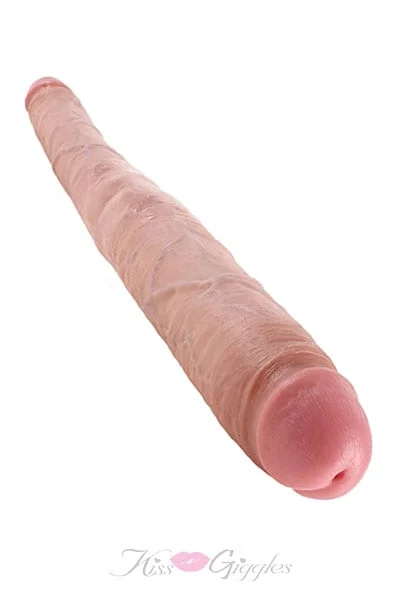 King Cock 16-inch Tapered Double Dildo - Flesh