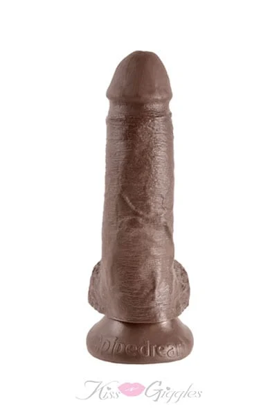 King Cock 7-inch Cock with Balls - Brown