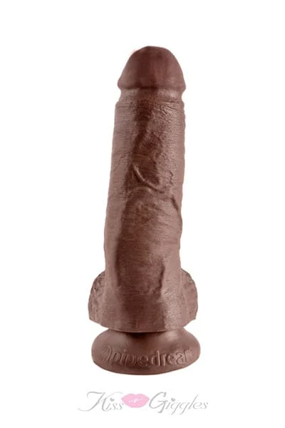 King Cock 8-inch Cock with Balls - Brown
