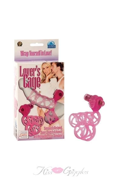 Cockcage Slip-On Cock Ring with Clit Vibrator Lovers Cage