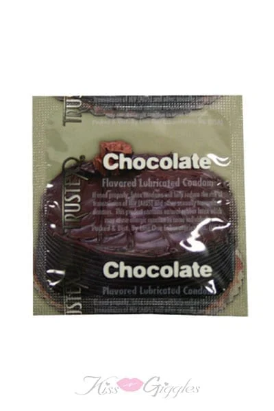 Trustex Flavored Lubricated Condoms Chocolate - Small 3 Pack