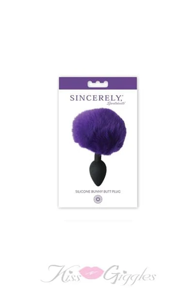 Midnight Silicone Bunny Butt Plug - Purple