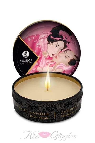 Mini massage candle - aphrosisia - roses petals - 1 fl. Oz.