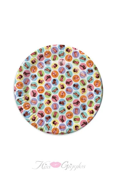 Mini Penis Paper Plates with Diverse Penis Assortment - 8 Pack