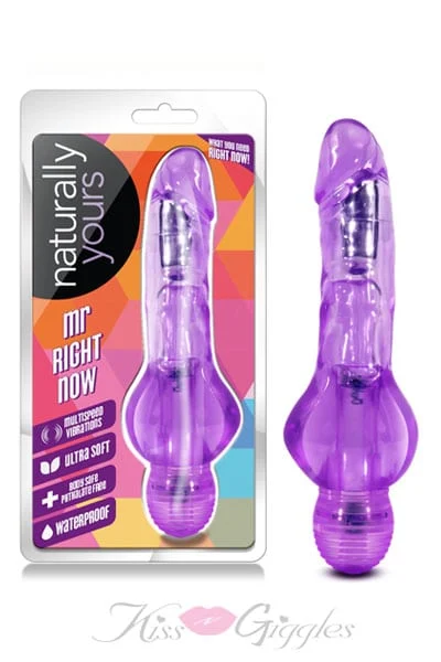 Purple Naturally Yours Mr. Right Now Multispeed Vibrator 5.5 Inches