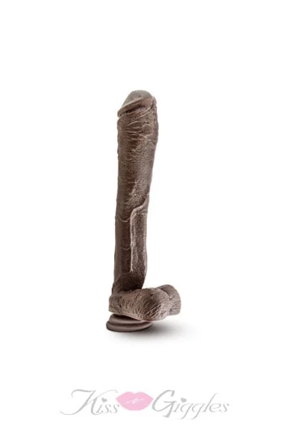 13 inch huge dildo with suction cup base mr skin - chocolate