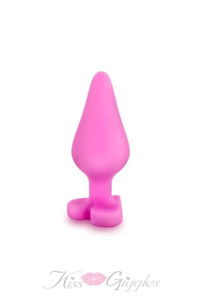 Pink Silicone Butt Plug with Heart-Shaped Base & Be Mine Message