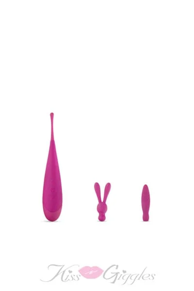 Rabbit Style Clit Vibrator with 2 Silicone Attachments Noje Quiver