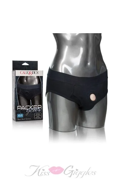 Packer Gear Black Brief Harness - Extra Small-Small