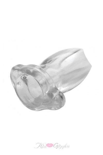 Peephole Clear Hollow Anal Plug - Small