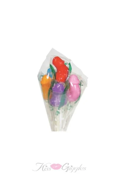 Delicious Penis Shaped Lollipops in a Beautiful Bouquet - 12 Count