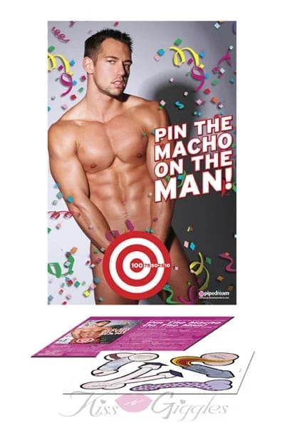 Pin The Macho On The Man Bachelorette Fun Party Games Gag Gift