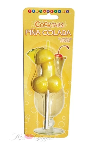 Penis Shaped Pina Colada Cocktail Flavor Lollipops Party Supplies