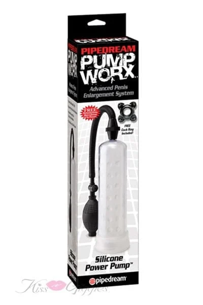 Pump Worx Silicone Power Penis Enlarger Pump - Clear