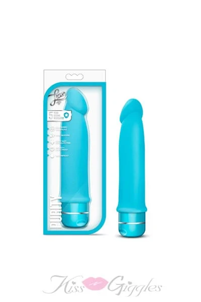 Purity - 7.5 Inch Pure Silicone Smooth Vibrator - Blue
