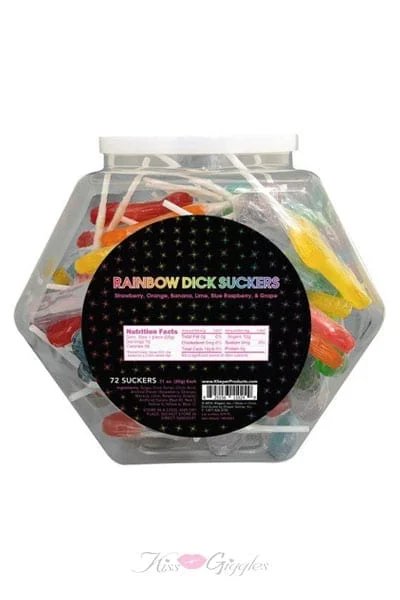 Rainbow Dick Suckers - 72 Pack