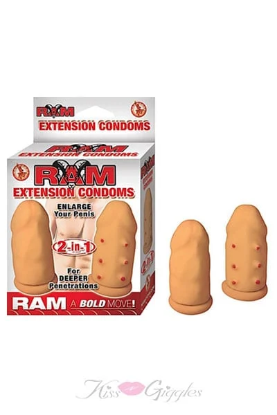 Ram Extension Condoms Penis Extension Sleeve - Flesh