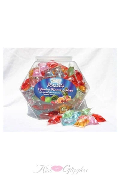 Warm Lubricant Razzels Asstorted Pillow Pack Fishbowl 120 pieces