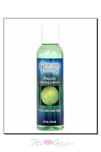 Warming Lubricant Oral Sex Pleasurable Green Apple Flavor - 4 oz.