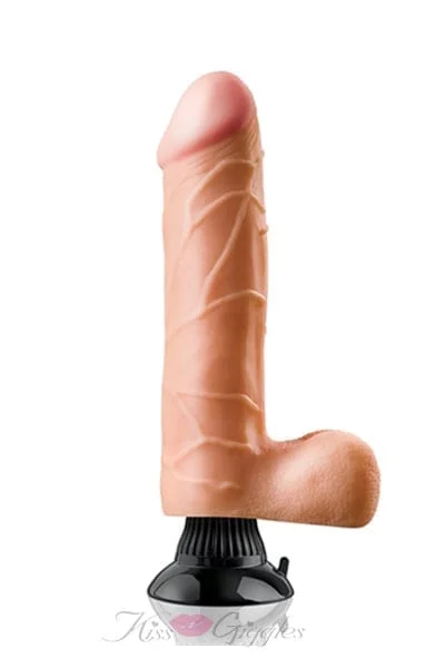 9.5-inch Suction Cup Realistic Cocks Vibrator With Balls - Flesh