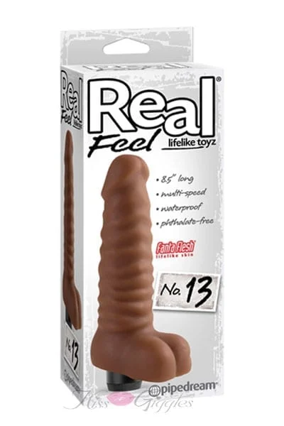 8.5 Inch Realistic Vibrator Real Feel Lifelike Toyz #13 - Brown