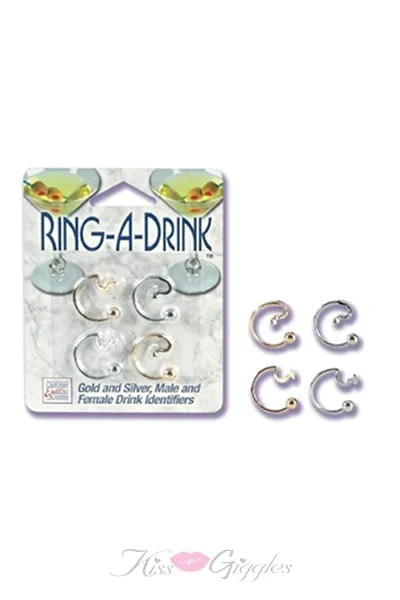 Ring a Drink Gold and Silver Male and Female Drink Identifiers