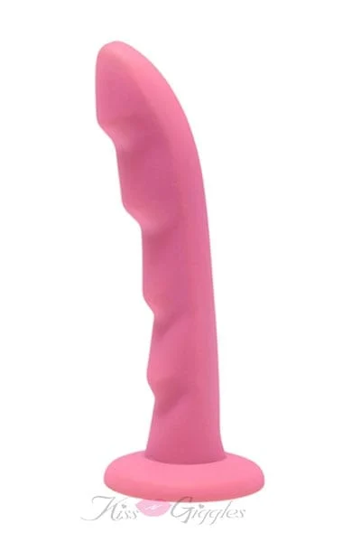 Ripples Silicone Dildo Strap-on Compatible - Pink