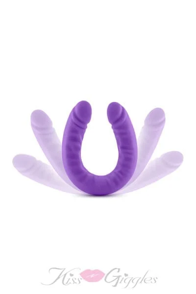 18 Inch Silicone Slim Double Penetration Dong - Purple