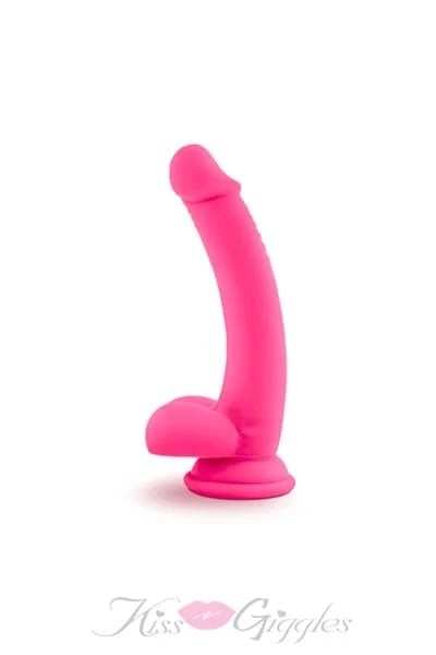 6 Inch Hot Pink Realistic Dildo Cock with Balls - Ruse D Thang