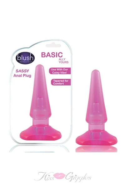 Sassy Butt Plug - Pink Beginners Plug Vibrating Bullet Compatible