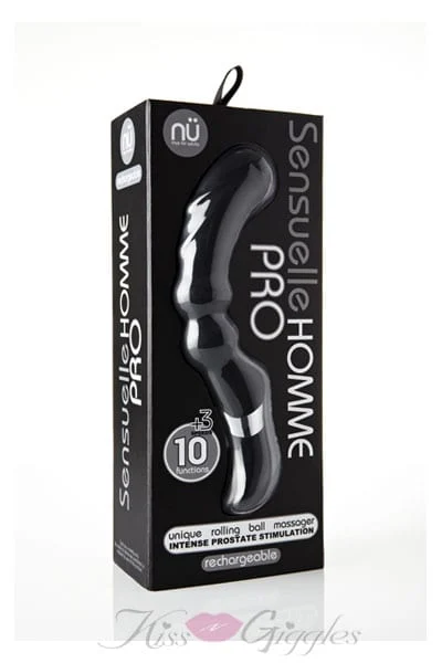 Sensuelle Homme Pro 10 Function 3 Speed Massager Vibrator - Black